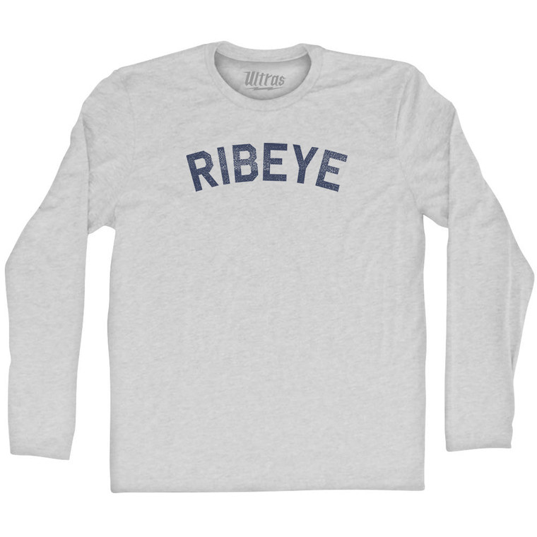 Ribeye Adult Cotton Long Sleeve T-shirt - Grey Heather