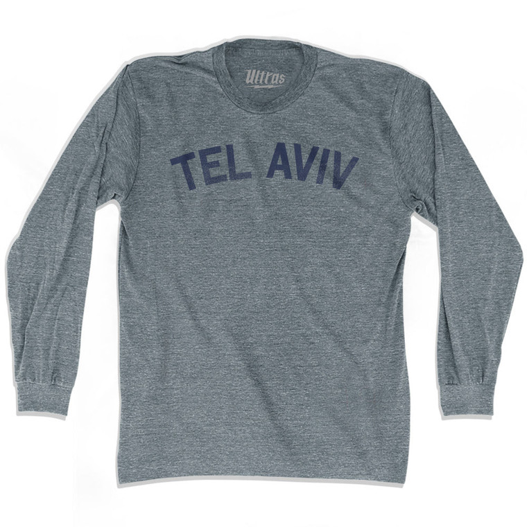 TEL AVIV Adult Tri-Blend Long Sleeve T-shirt - Athletic Grey