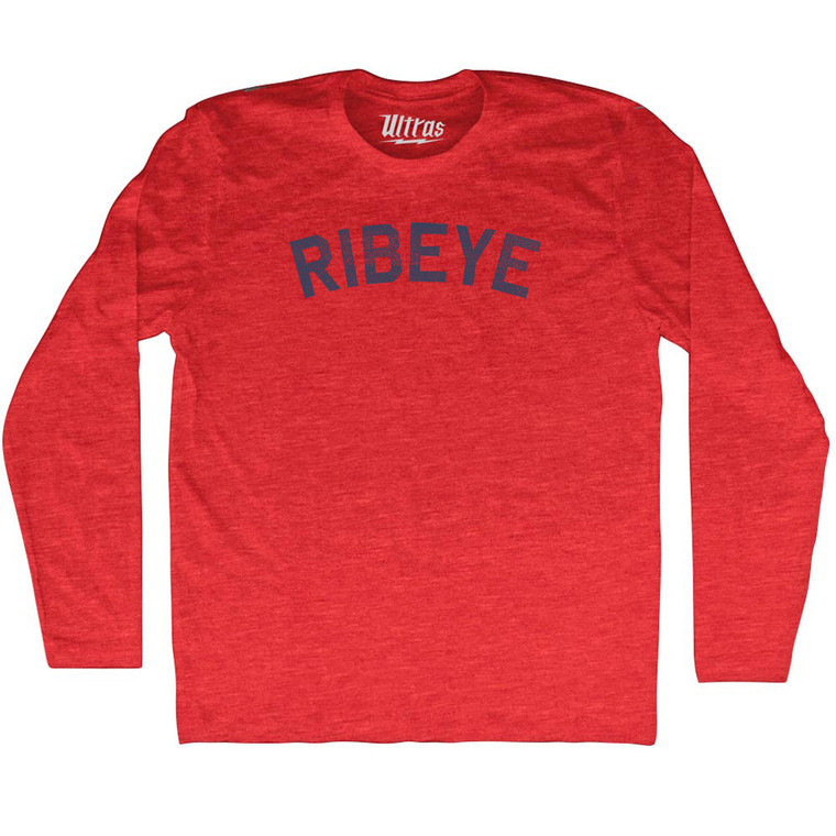 Ribeye Adult Tri-Blend Long Sleeve T-shirt - Athletic Red