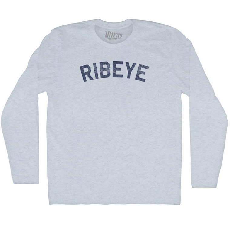 Ribeye Adult Tri-Blend Long Sleeve T-shirt - Athletic White