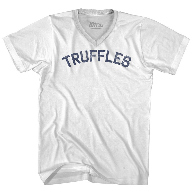 Truffles Adult Tri-Blend V-neck T-shirt - White