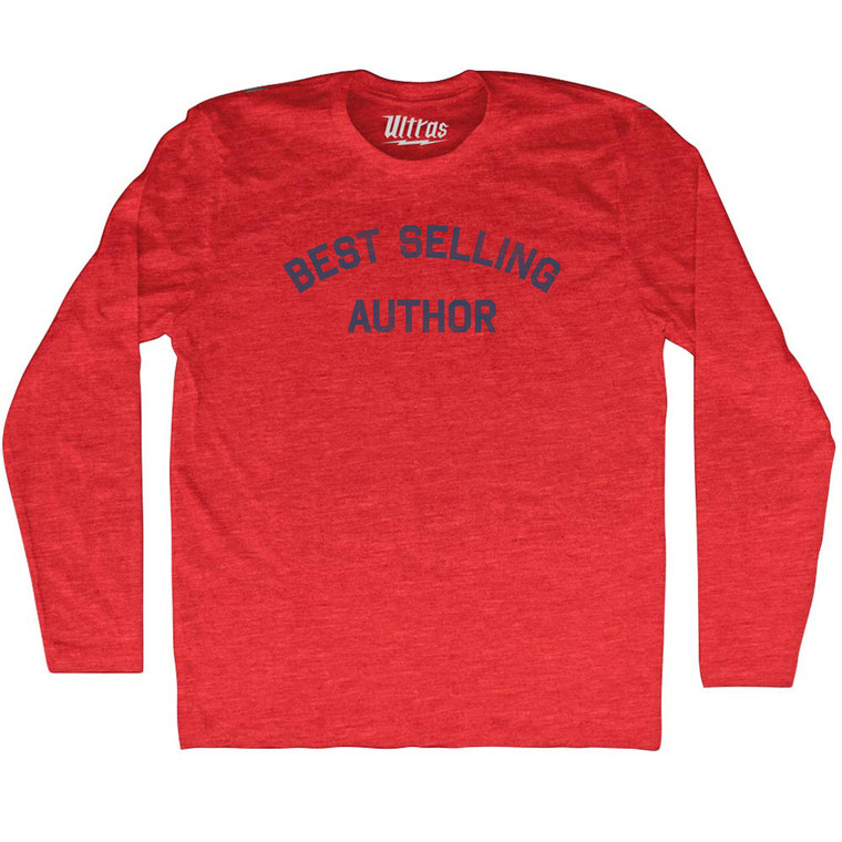 Best Selling Author Adult Tri-Blend Long Sleeve T-shirt - Athletic Red