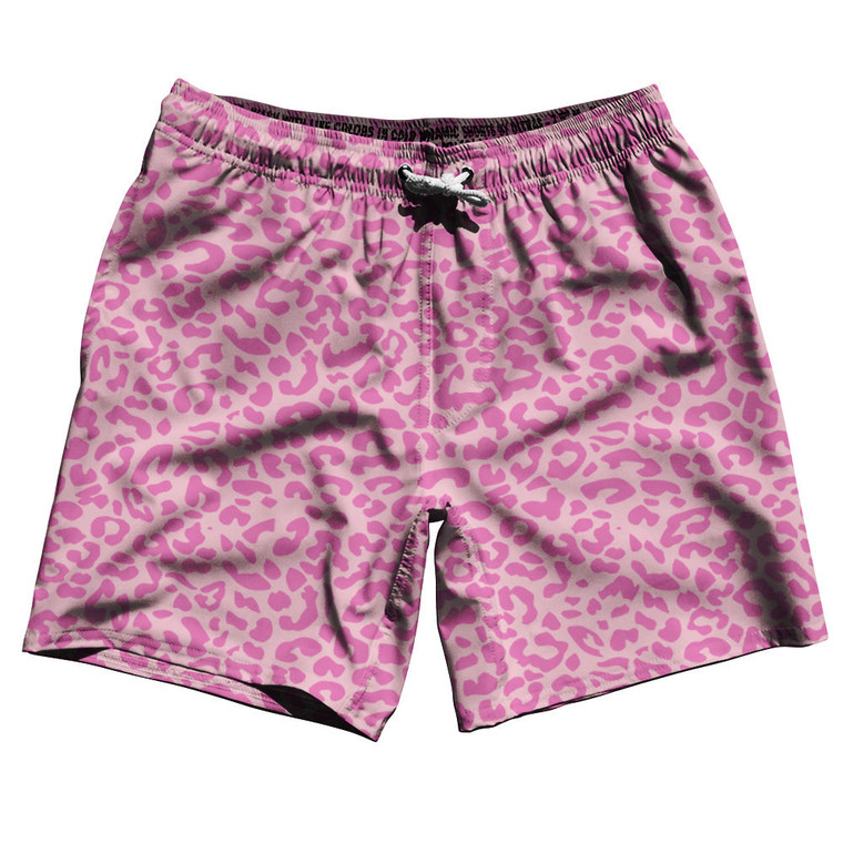 Cheetah Two Tone Pale Pink Swim Shorts 7" Made in USA - Pale Pink