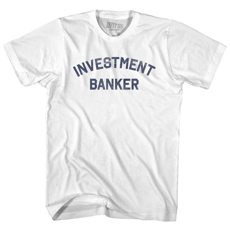 Investment Banker Womens Cotton Junior Cut T-Shirt - White