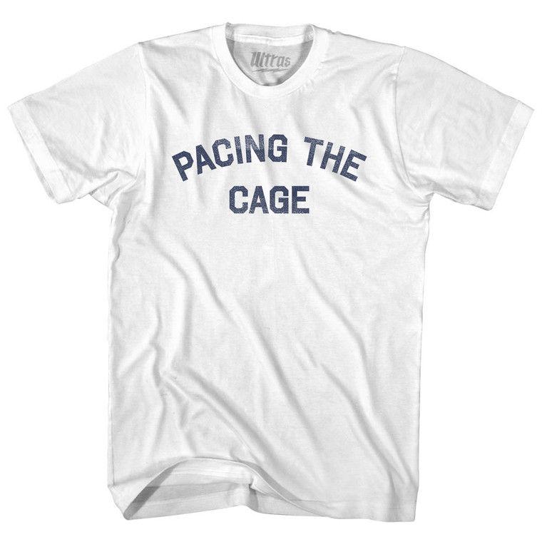Pacing the Cage Womens Cotton Junior Cut T-Shirt - White