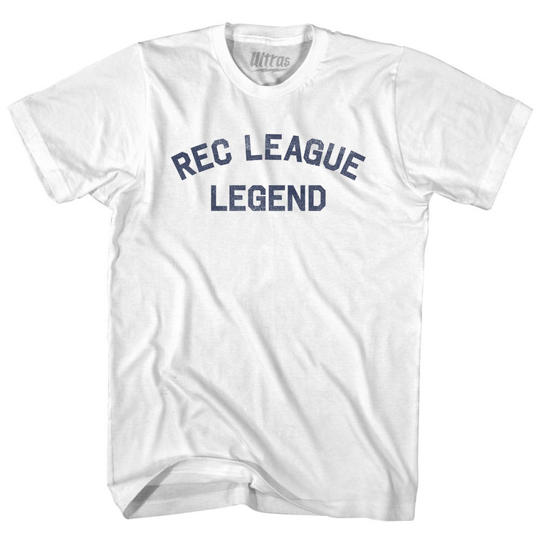 Rec League Legend Womens Cotton Junior Cut T-Shirt - White