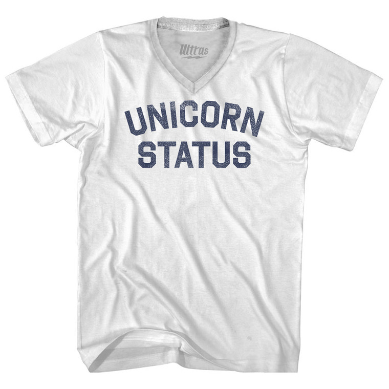Unicorn Status Adult Tri-Blend V-neck T-shirt - White