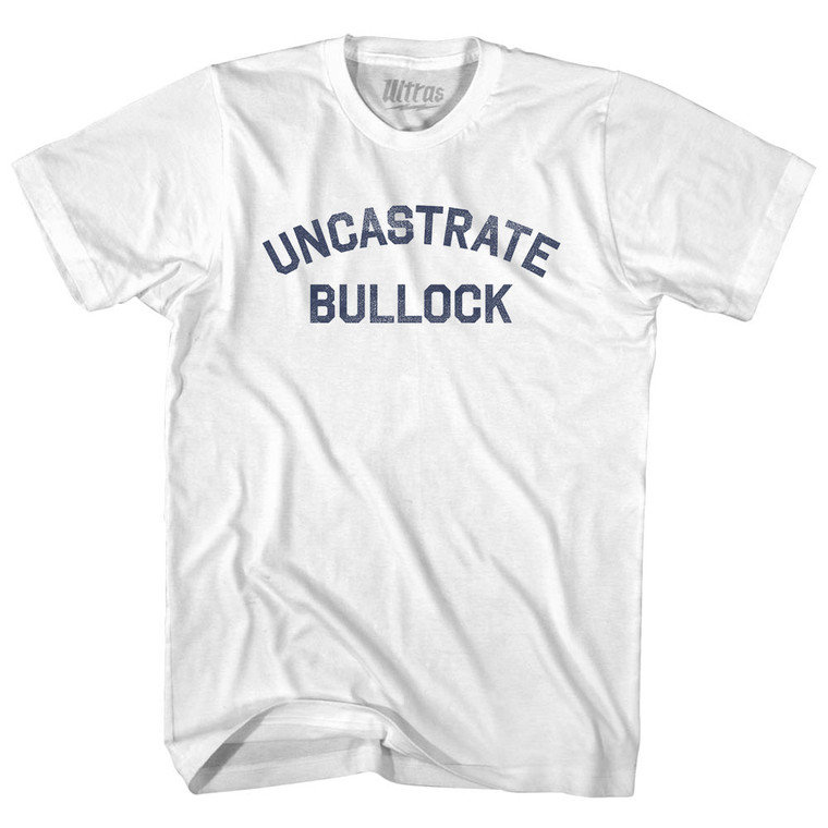 Uncastrated Bullock Womens Cotton Junior Cut T-Shirt - White