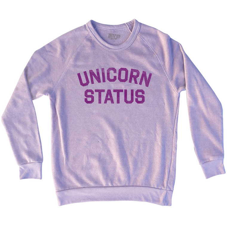 Unicorn Status Adult Tri-Blend Sweatshirt - Pink
