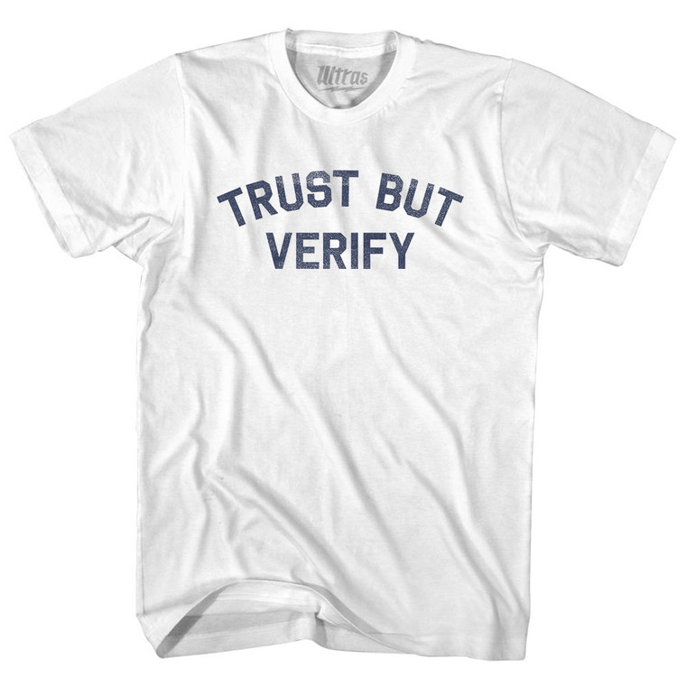 Trust But Verify Youth Cotton T-shirt - White