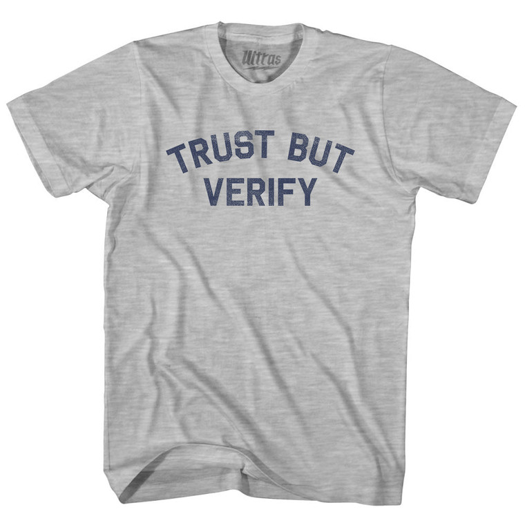 Trust But Verify Youth Cotton T-shirt - Grey Heather