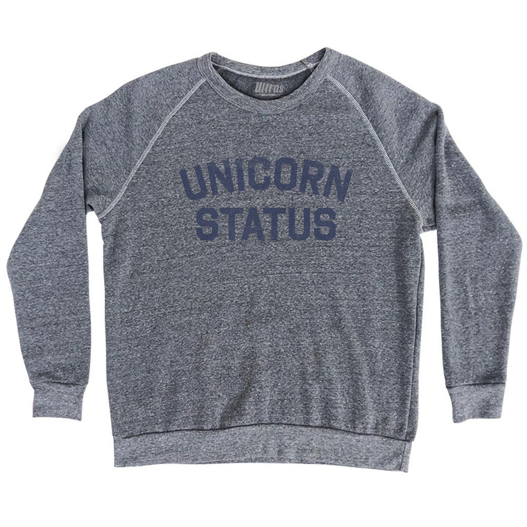 Unicorn Status Adult Tri-Blend Sweatshirt - Athletic Grey