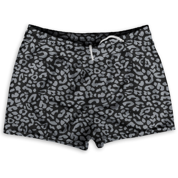 Cheetah Two Tone Black Shorty Short Gym Shorts 2.5" Inseam Made In USA - Black