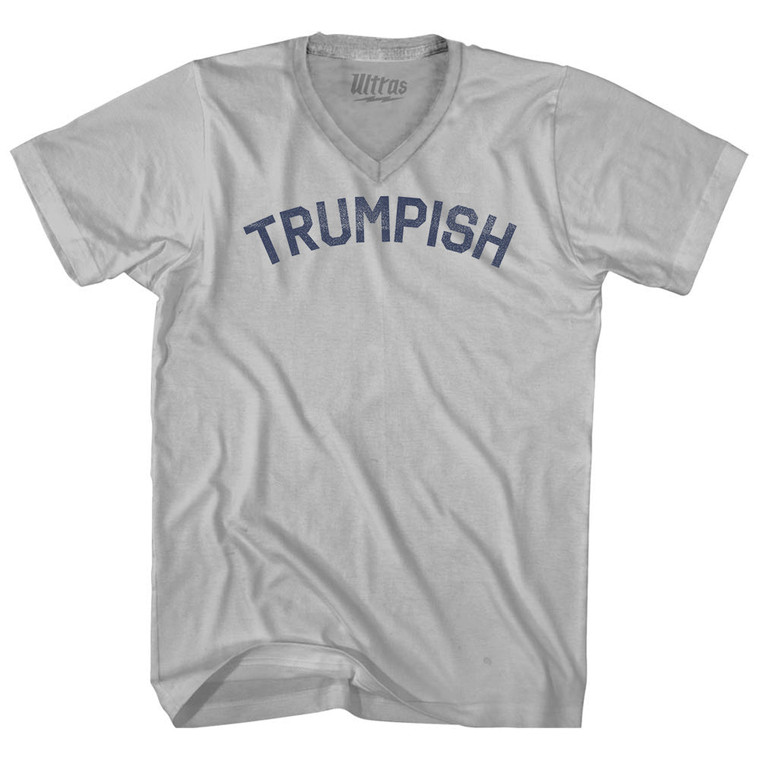 Trumpish Adult Tri-Blend V-neck T-shirt - Cool Grey