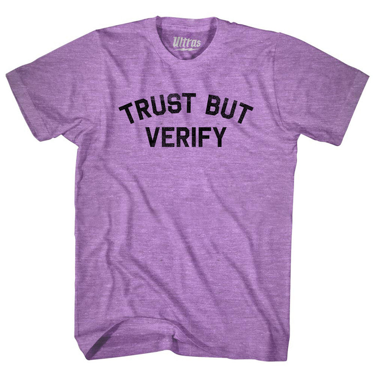 Trust But Verify Adult Tri-Blend T-shirt - Athletic Purple