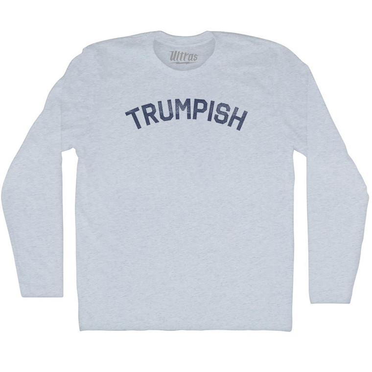 Trumpish Adult Tri-Blend Long Sleeve T-shirt - Athletic White