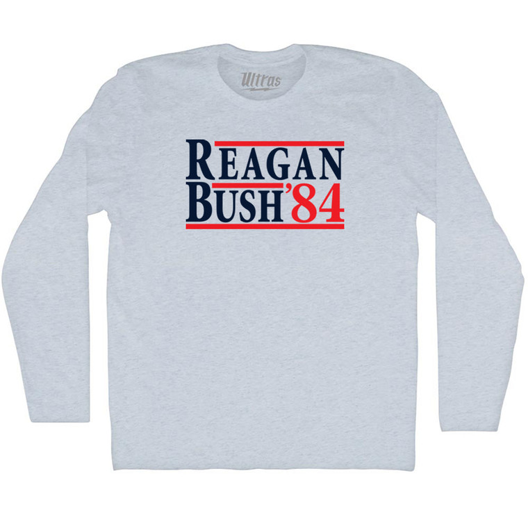 Reagan Bush 84 Adult Tri-Blend Long Sleeve T-shirt - Athletic White