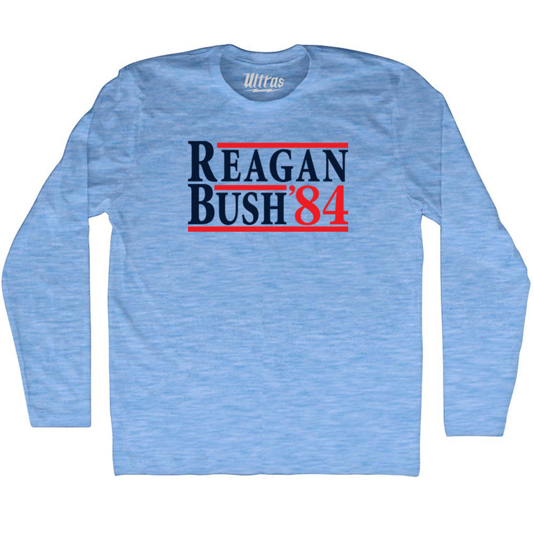 Reagan Bush 84 Adult Tri-Blend Long Sleeve T-shirt - Athletic Blue