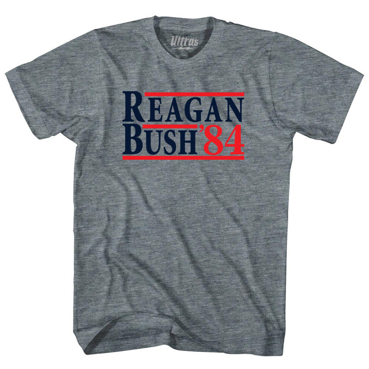 Reagan Bush 84 Womens Tri-Blend Junior Cut T-Shirt - Athletic Grey