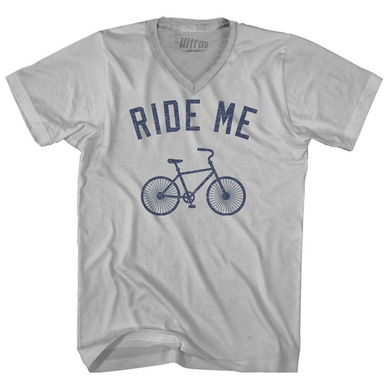 Ride Me Bike Adult Tri-Blend V-neck T-shirt - Cool Grey