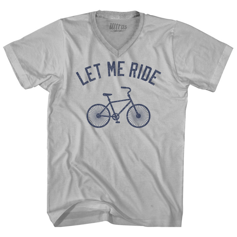 Let Me Ride Bike Adult Tri-Blend V-neck T-shirt - Cool Grey