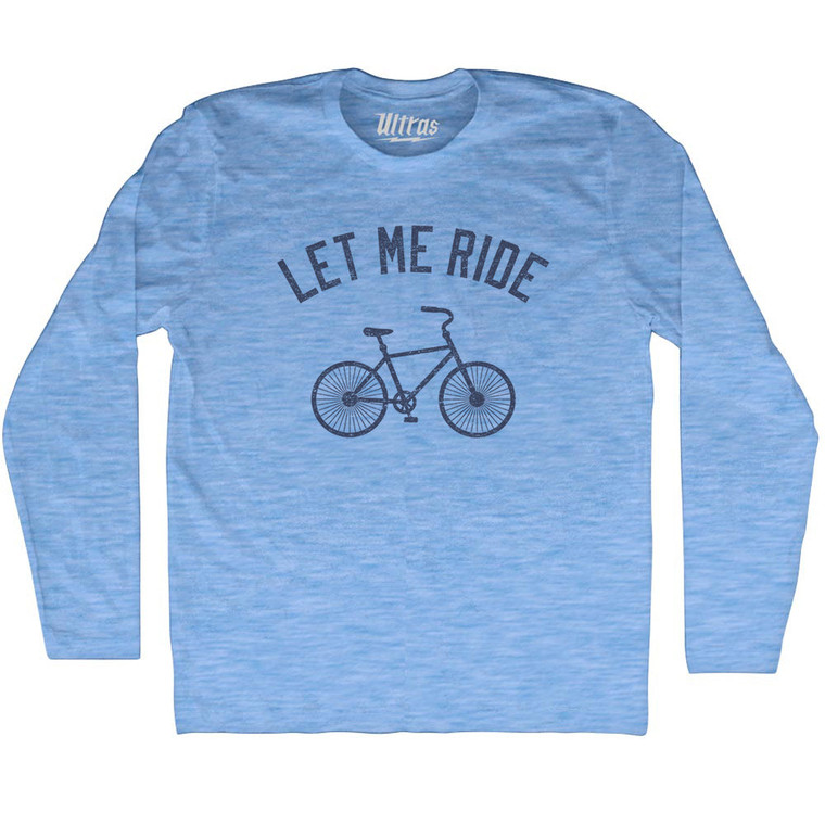 Let Me Ride Bike Adult Tri-Blend Long Sleeve T-shirt - Athletic Blue