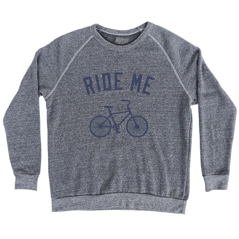 Ride Me Bike Adult Tri-Blend Sweatshirt - Athletic Grey
