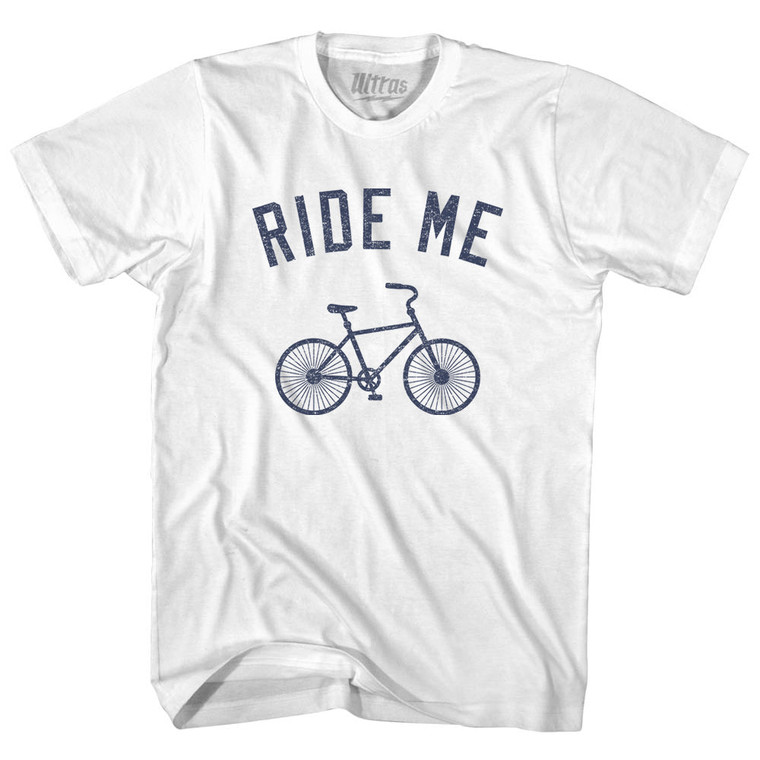 Ride Me Bike Womens Cotton Junior Cut T-Shirt - White
