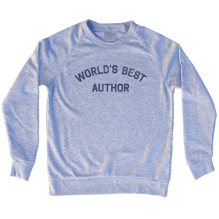 World's Best Author Adult Tri-Blend Sweatshirt - Grey Heather
