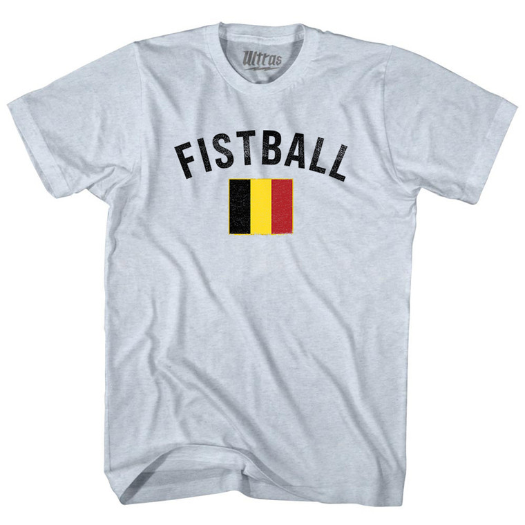 Belgium Fistball Country Flag Adult Tri-Blend T-shirt - Athletic White
