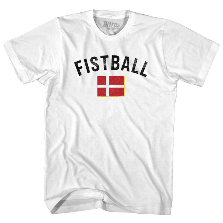 Denmark Fistball Country Flag Youth Cotton T-shirt - White