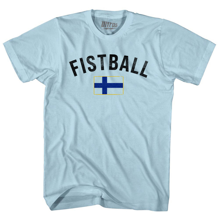 Finland Fistball Country Flag Adult Cotton T-shirt - Light Blue