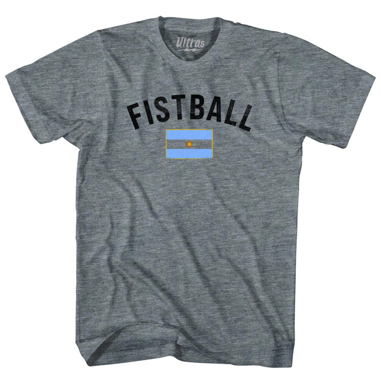 Argentina Fistball Country Flag Adult Tri-Blend T-shirt - Athletic Grey