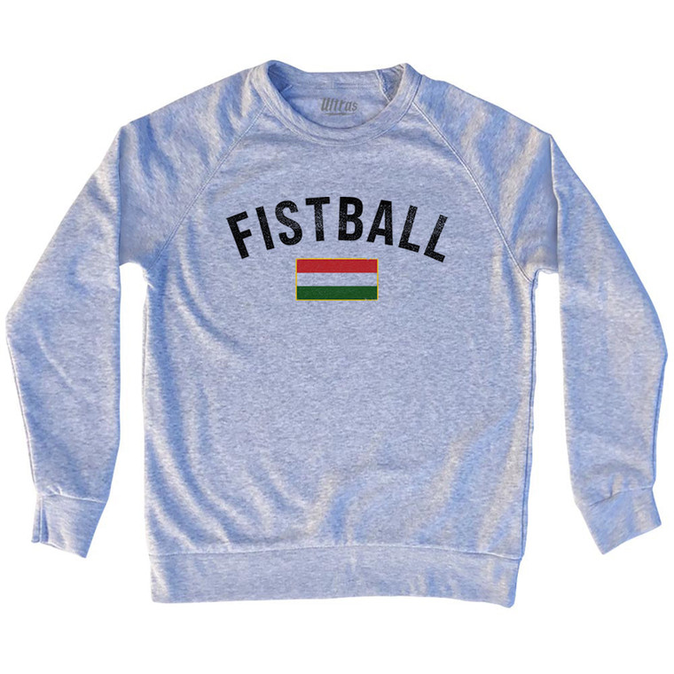 Hungary Fistball Country Flag Adult Tri-Blend Sweatshirt - Grey Heather