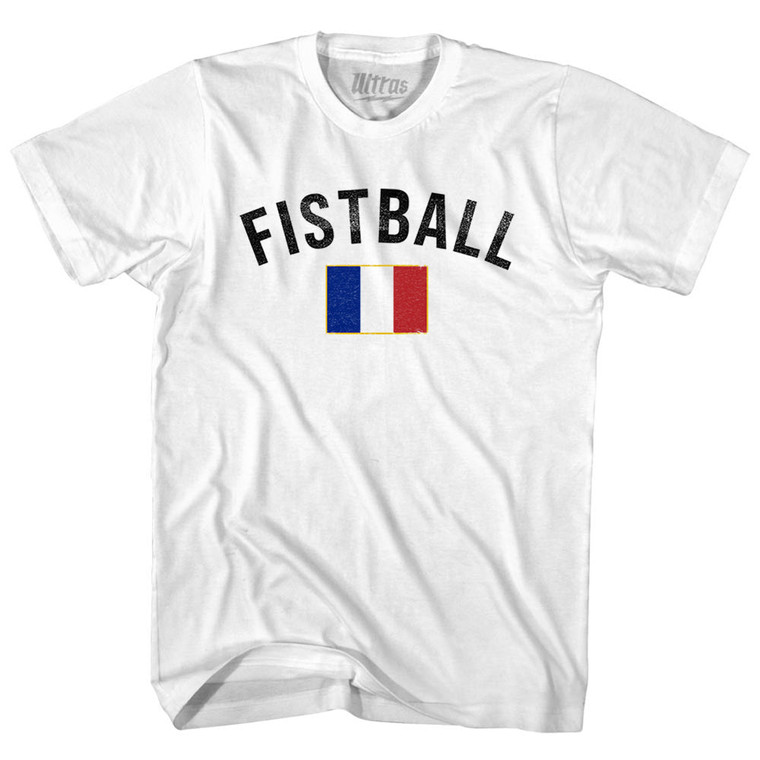 France Fistball Country Flag Womens Cotton Junior Cut T-Shirt - White