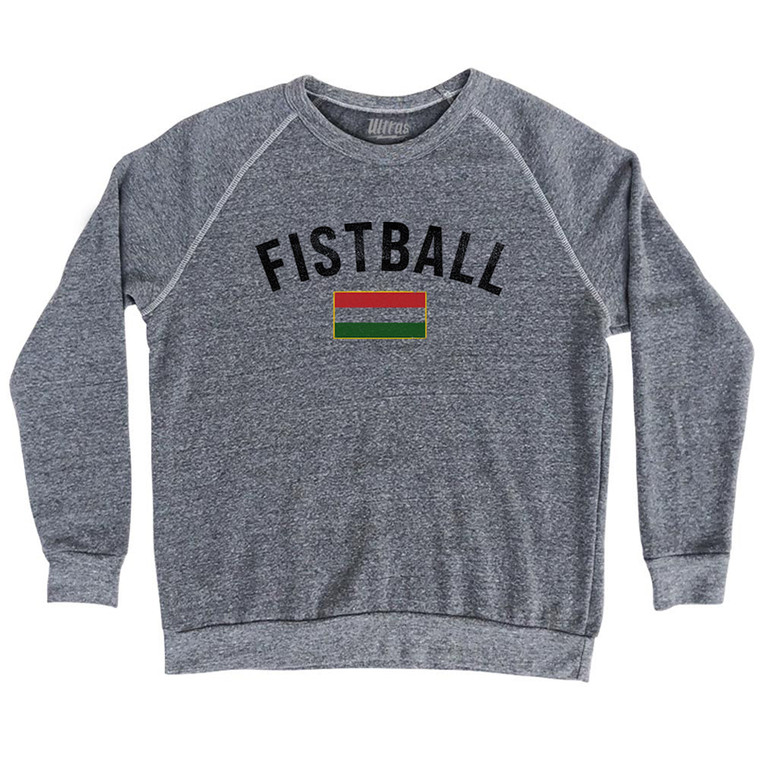 Hungary Fistball Country Flag Adult Tri-Blend Sweatshirt - Athletic Grey