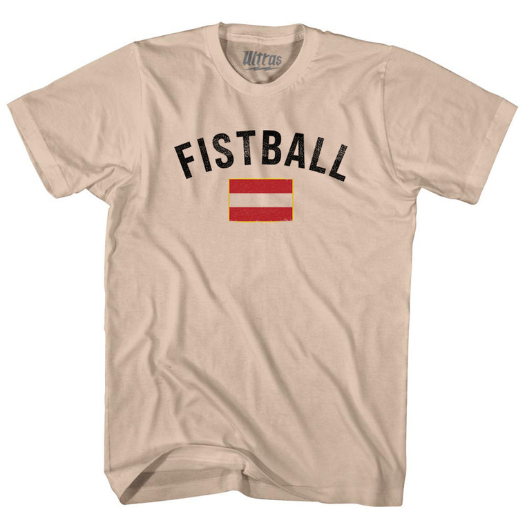 Austria Fistball Country Flag Adult Cotton T-shirt - Creme