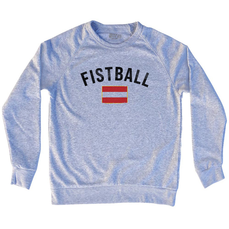 Austria Fistball Country Flag Adult Tri-Blend Sweatshirt - Grey Heather