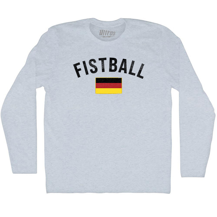 Germany Fistball Country Flag Adult Tri-Blend Long Sleeve T-shirt - Athletic White