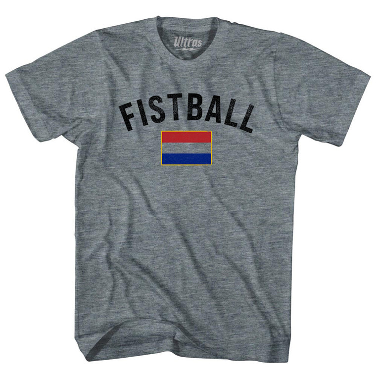 Netherlands Fistball Country Flag Adult Tri-Blend T-shirt - Athletic Grey