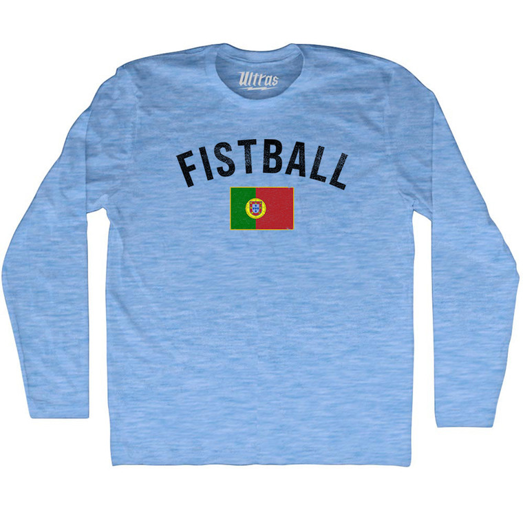 Portugal Fistball Country Flag Adult Tri-Blend Long Sleeve T-shirt - Athletic Blue