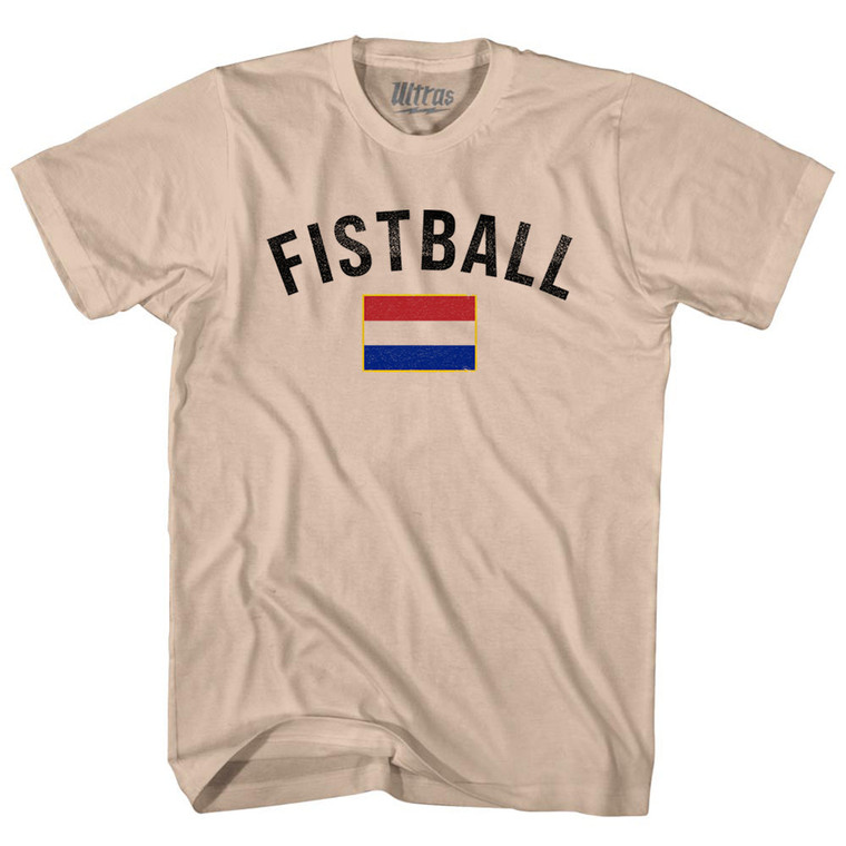 Netherlands Fistball Country Flag Adult Cotton T-shirt - Creme