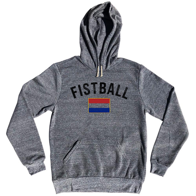 Netherlands Fistball Country Flag Tri-Blend Hoodie - Athletic Grey