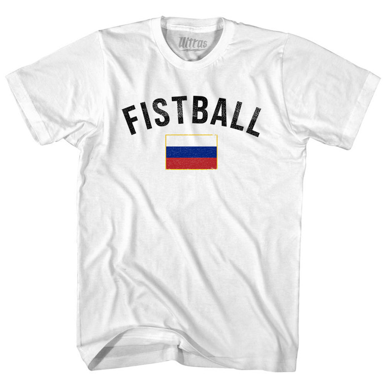 Russia Fistball Country Flag Womens Cotton Junior Cut T-Shirt - White