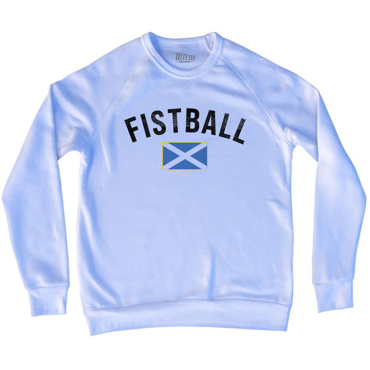 Scotland Fistball Country Flag Adult Tri-Blend Sweatshirt - White