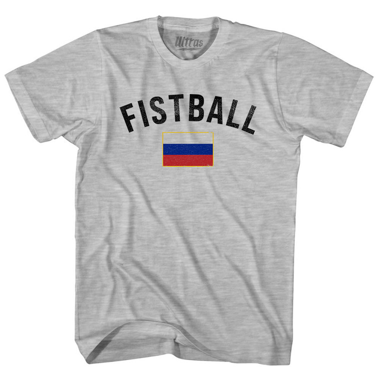 Russia Fistball Country Flag Youth Cotton T-shirt - Grey Heather
