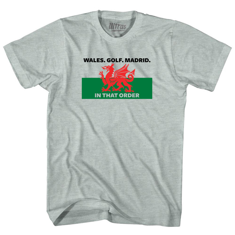 Wales Golf Madrid Adult Tri-Blend T-shirt - Athletic Cool Grey