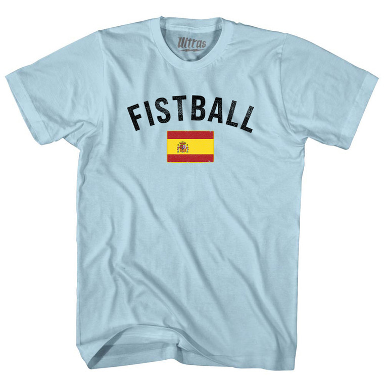 Spain Fistball Country Flag Adult Cotton T-shirt - Light Blue