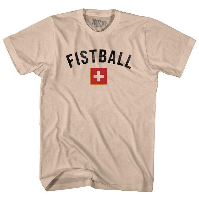 Switzerland Fistball Country Flag Adult Cotton T-shirt - Creme