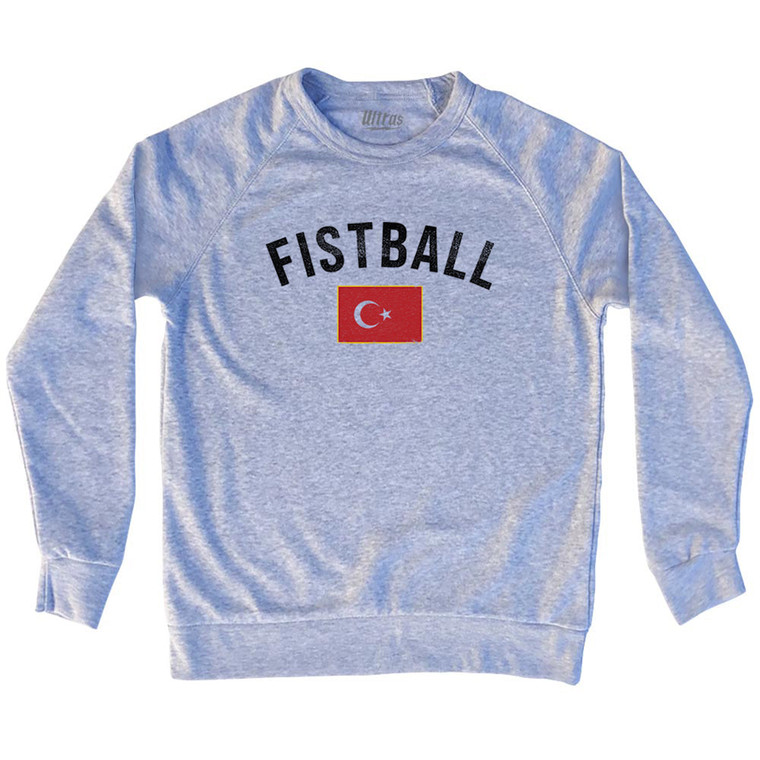 Turkey Fistball Country Flag Adult Tri-Blend Sweatshirt - Grey Heather